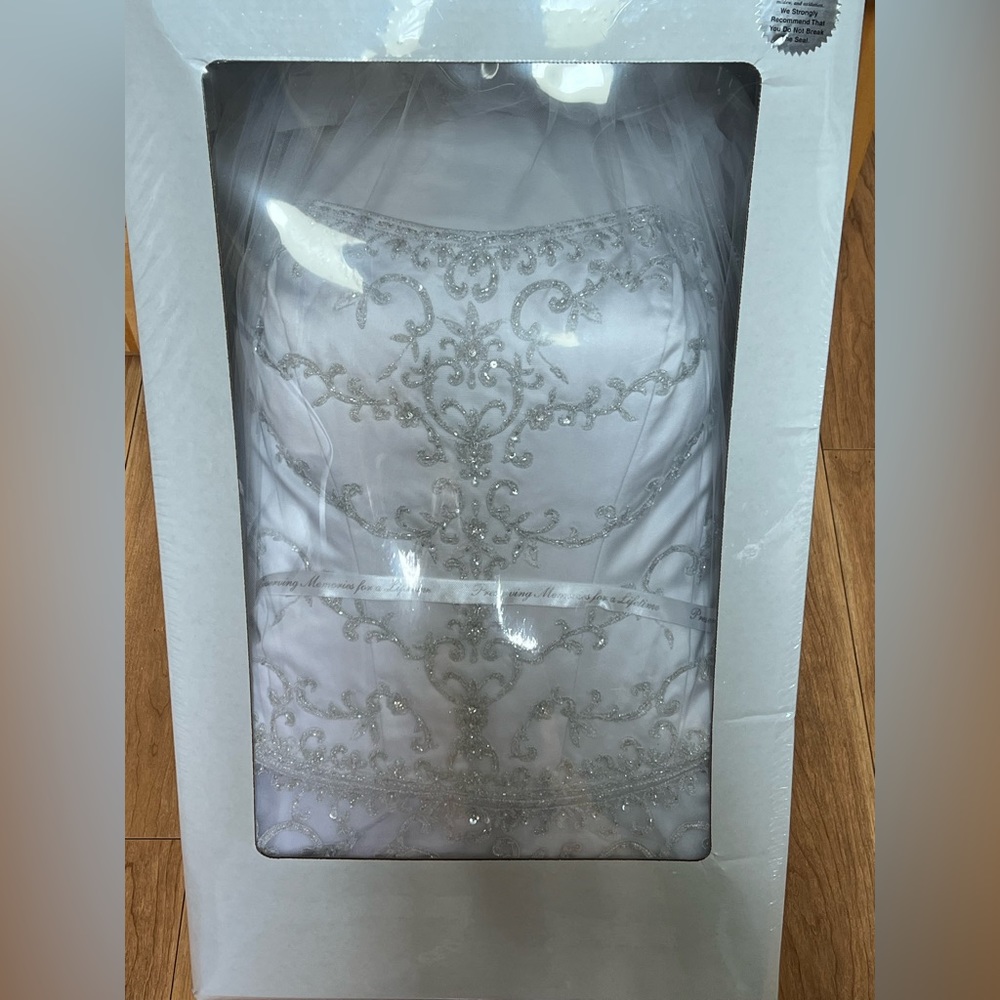 David’s Bridal princess wedding dress and veil